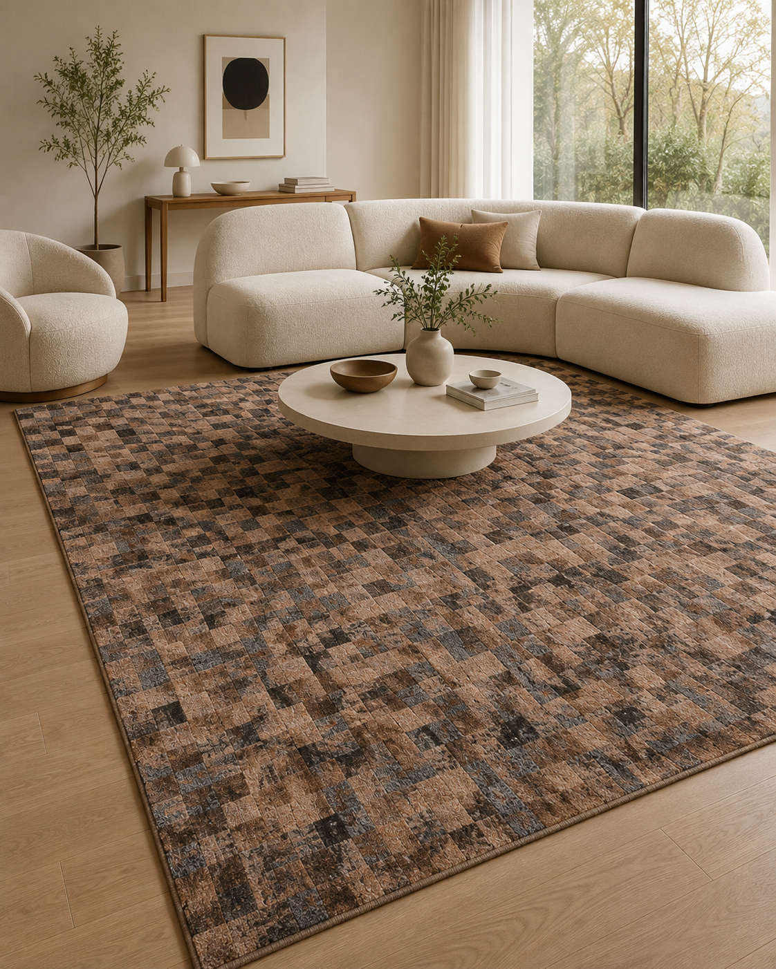 Tapis Salon Moderne Foncé | Nacra