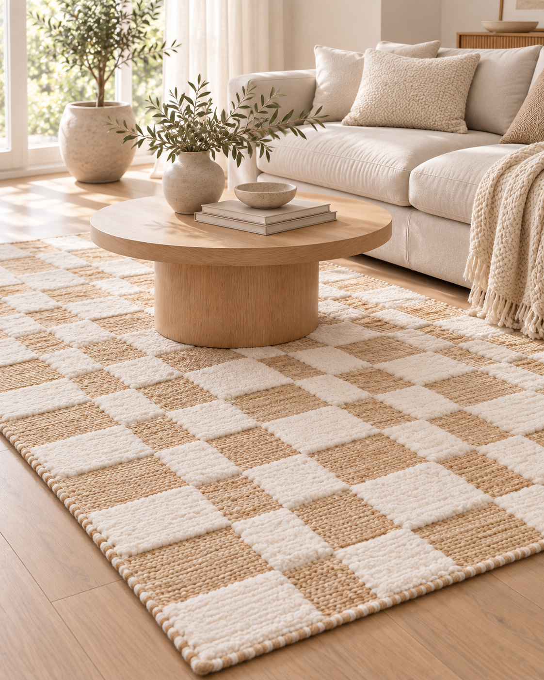 Tapis en jute blanc | Milo