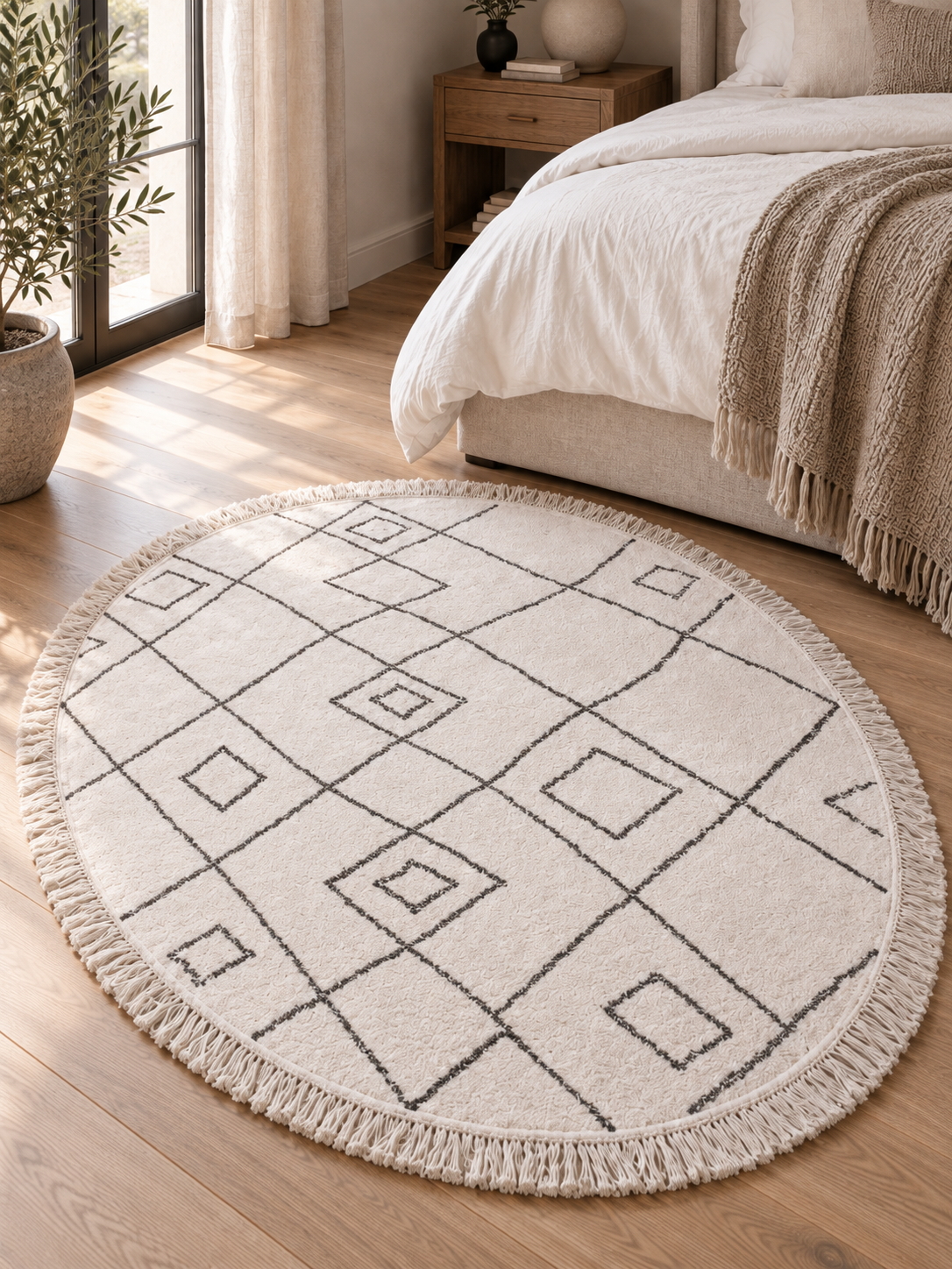 Tapis coton Blanc | Velours
