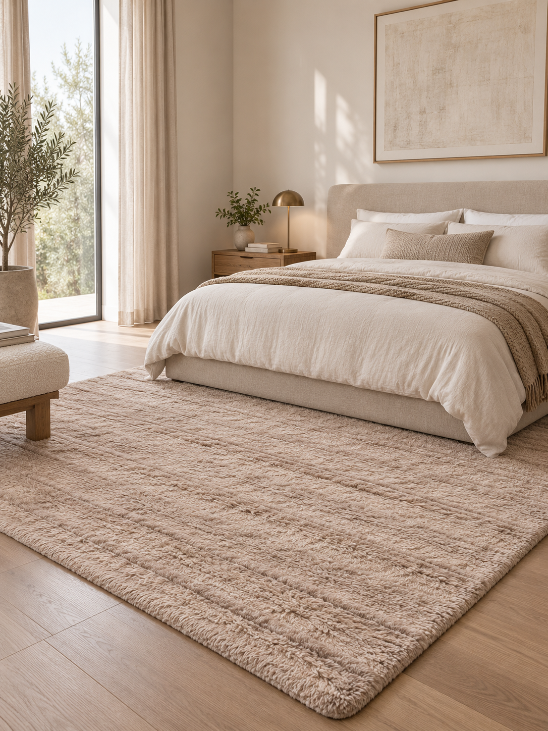 Tapis en laine Beige |  Aura