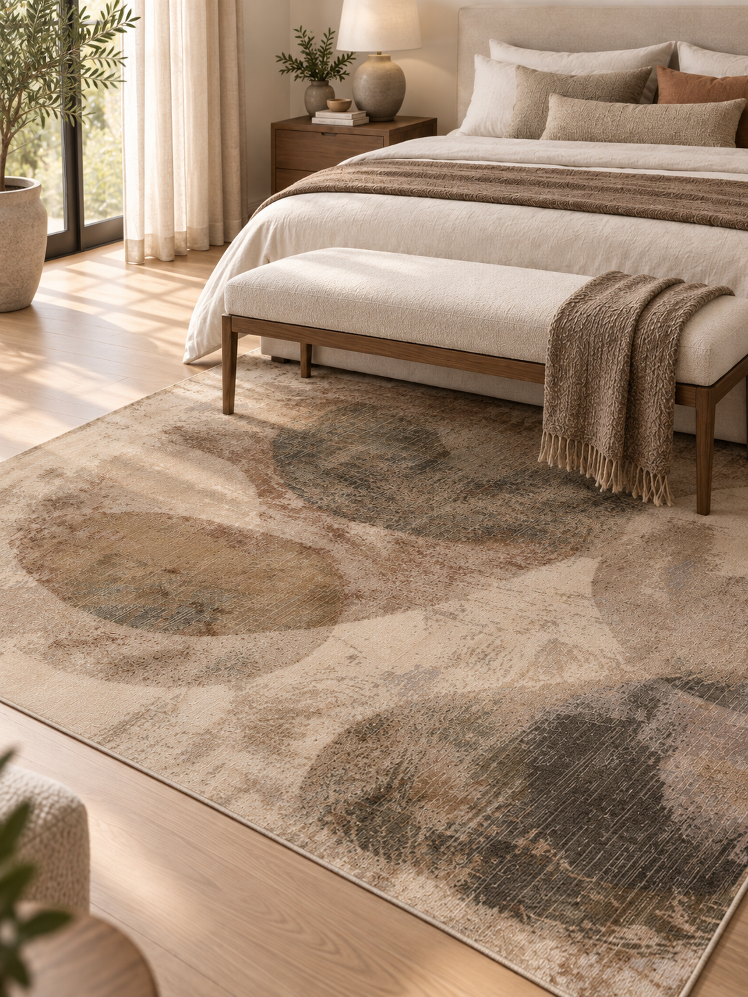 Tapis à tissage plat Bronze | Sélune
