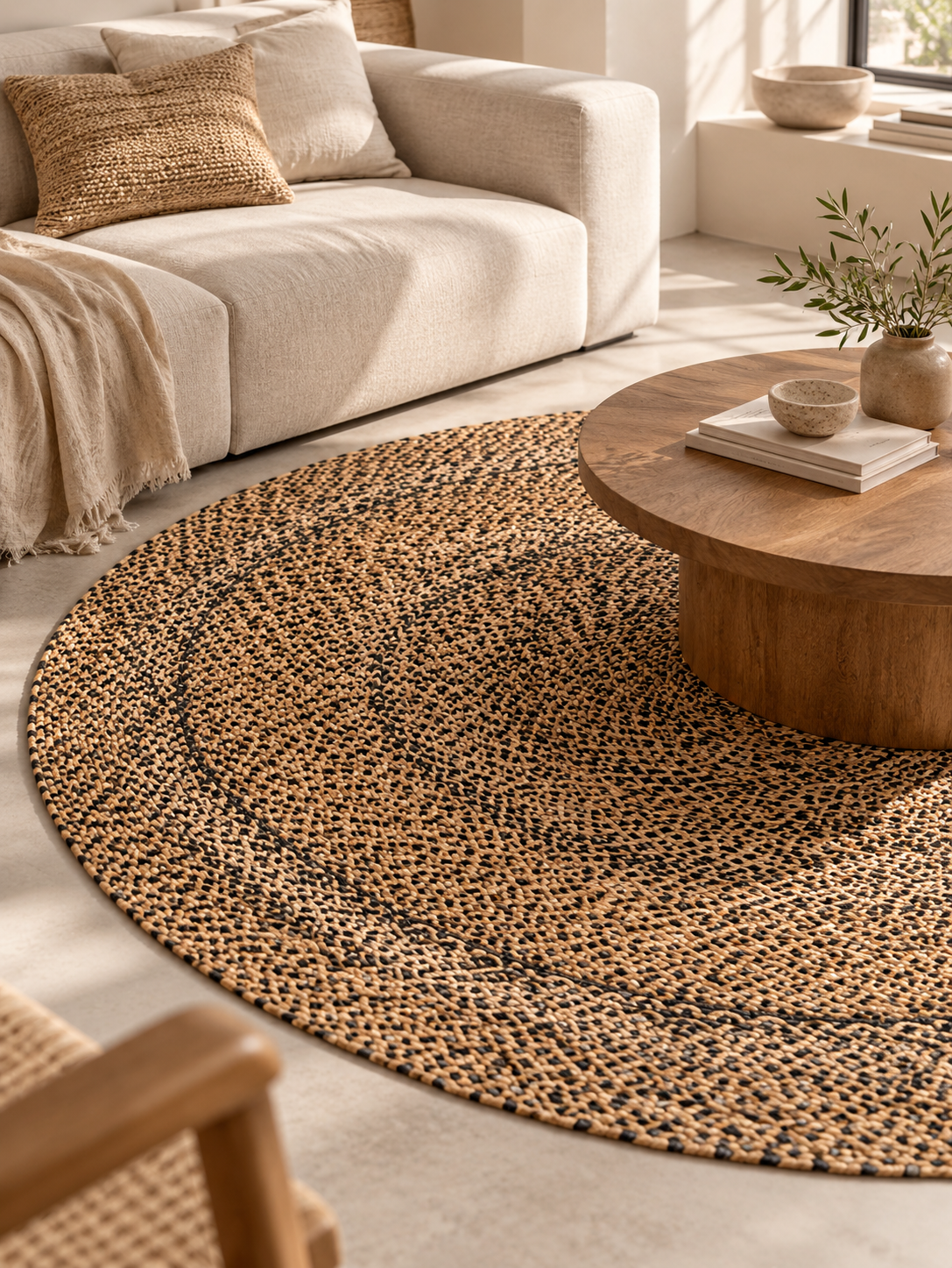 Tapis rond en jute Marron | Olym