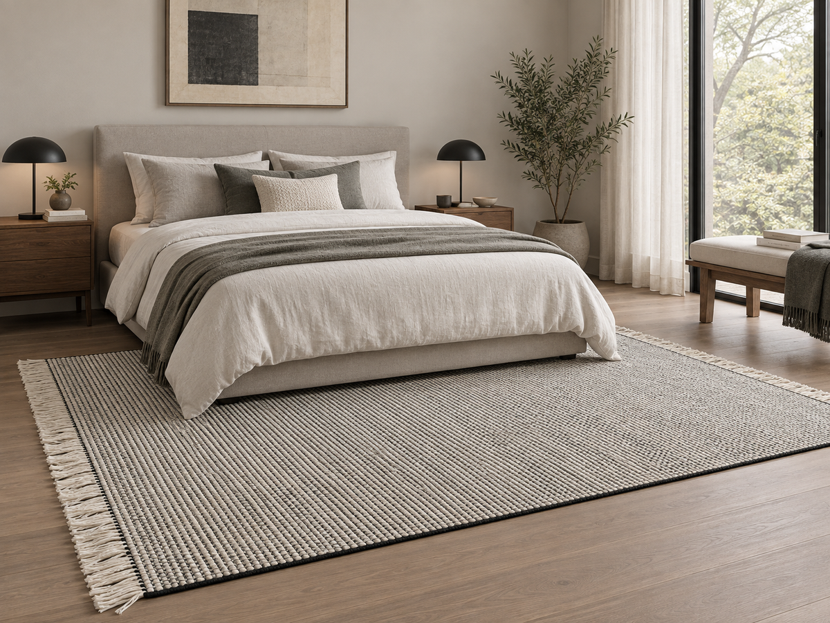 Tapis en laine beige | Éclipse