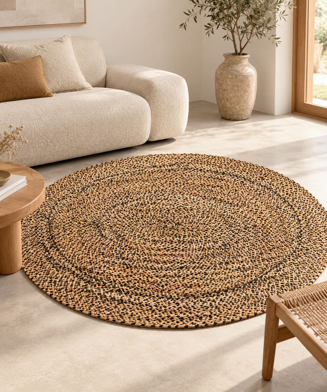 Tapis rond en jute Marron | Olym
