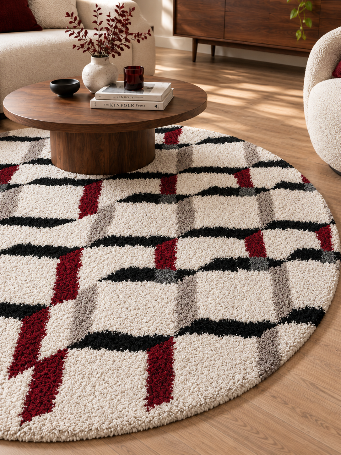 Tapis rond d'intérieur Blanc | Olyne