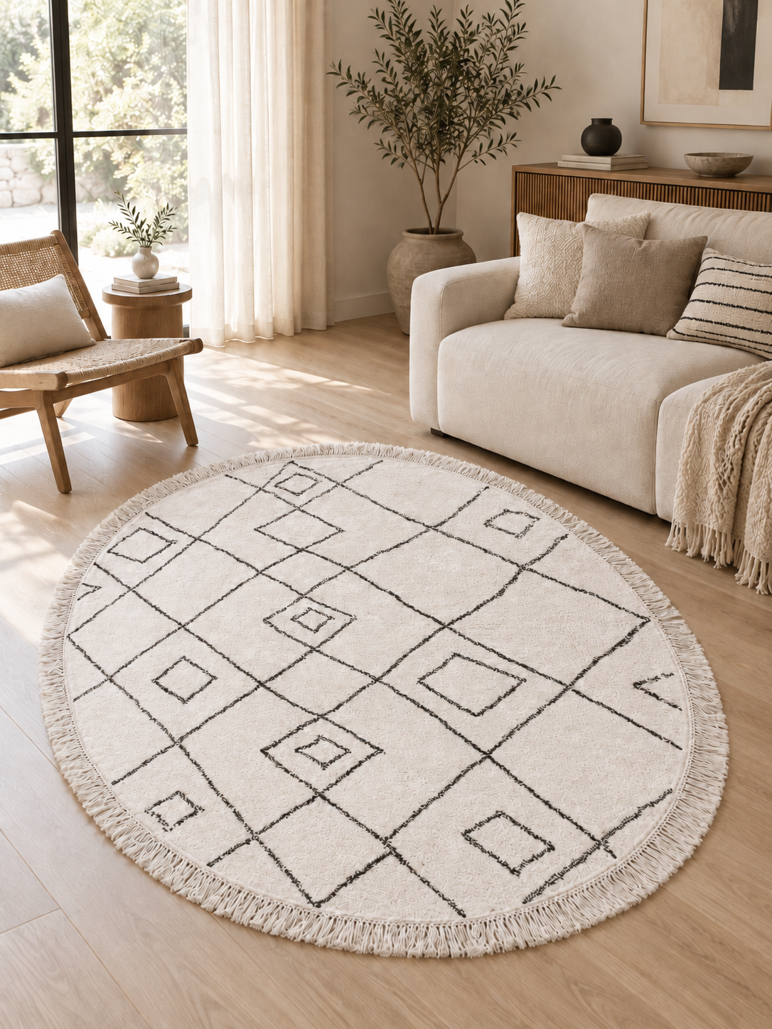 Tapis coton Blanc | Velours