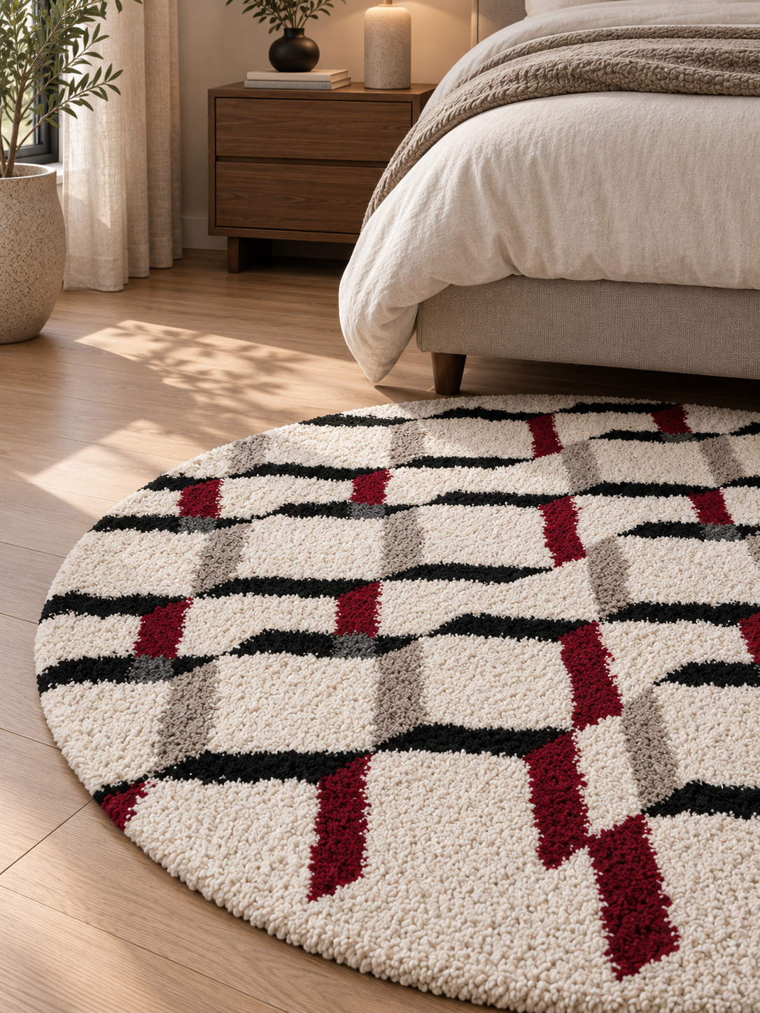 Tapis rond d'intérieur Blanc | Olyne