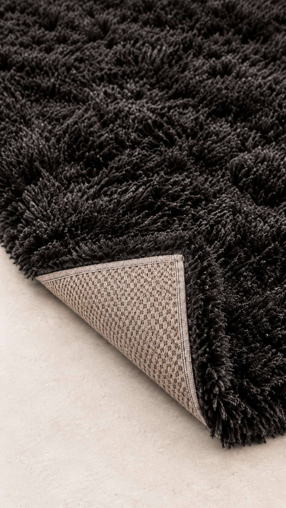 Tapis Salon en jute Noir | Aven