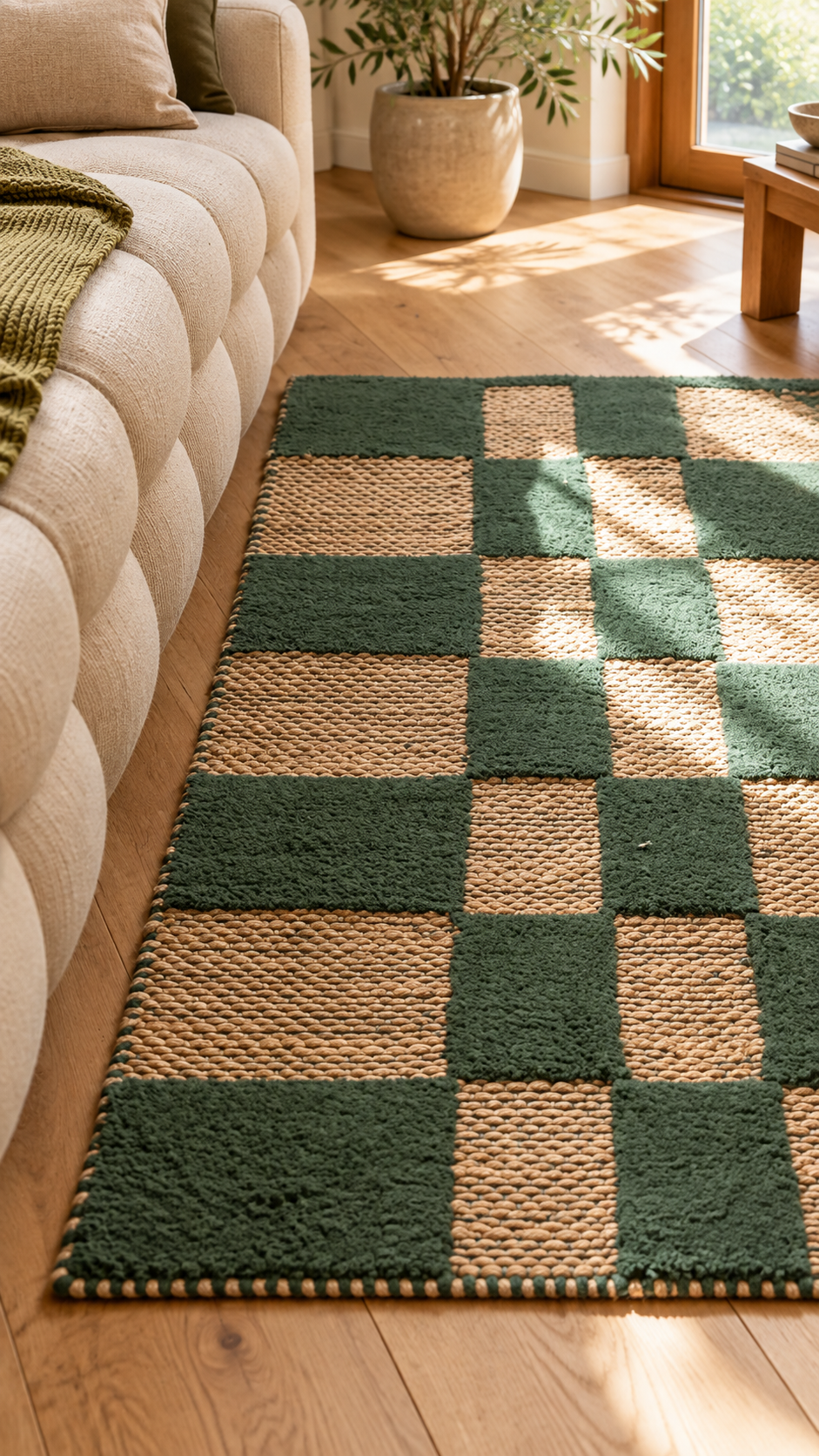 Tapis en jute vert | Milo