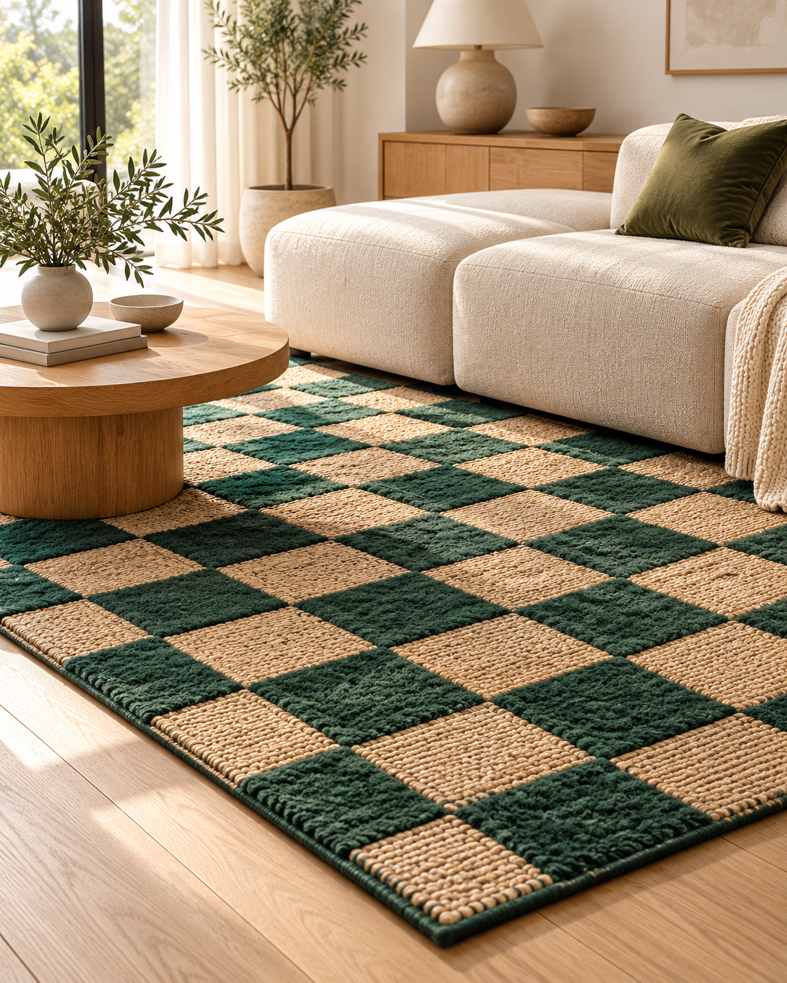 Tapis en jute vert | Milo