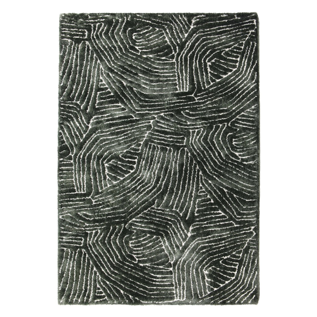Tapis fabriqué à partir de matériaux recyclés vert | Milo