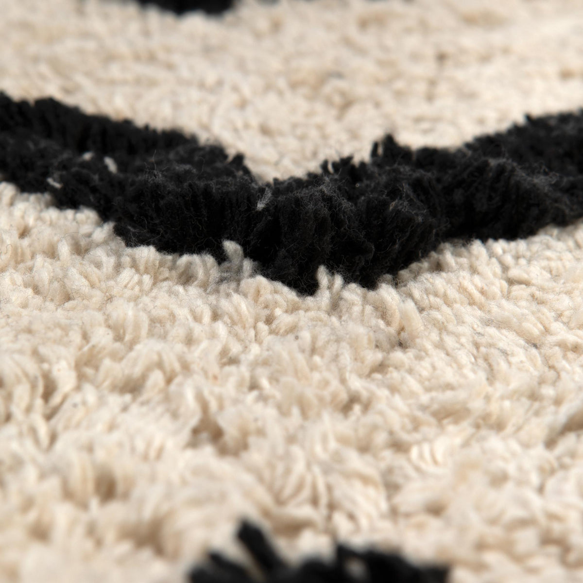 Tapis en coton Beige/Noir | Cocon